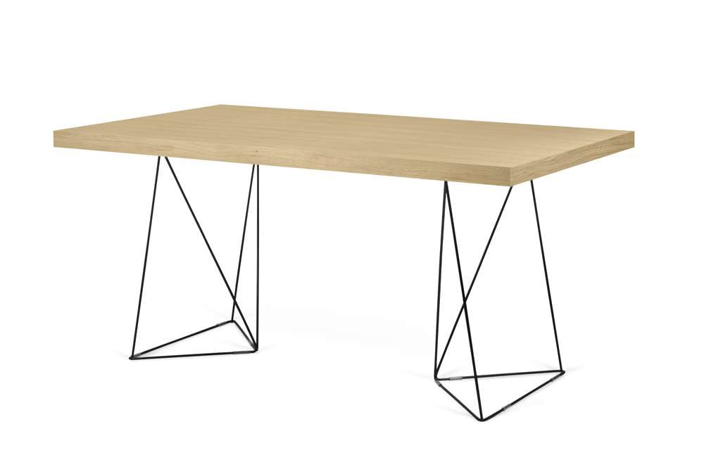 TEMAHOME - Multi 63 Table Top with Trestles in Oak / Black Lacquered Steel - 9500613760 veiw 3