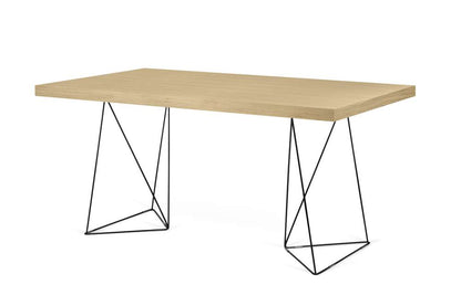TEMAHOME - Multi 63 Table Top with Trestles in Oak / Black Lacquered Steel - 9500613760 veiw 3