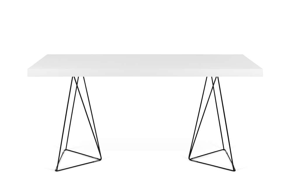 TEMAHOME - Multi 63 Table Top with Trestles in Pure White / Black Lacquered Steel - 9500613784 veiw 1