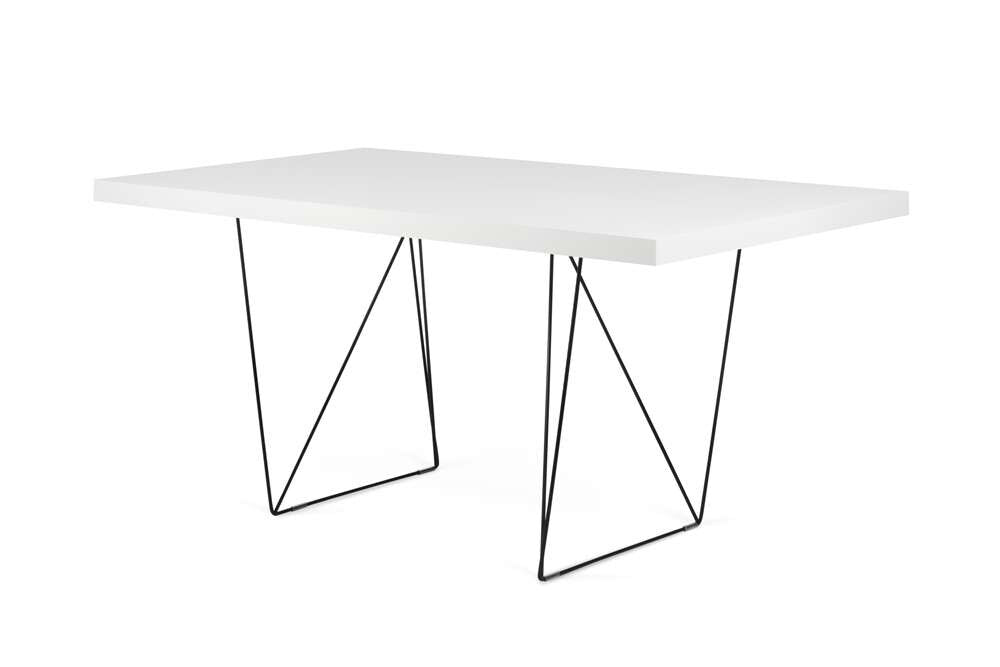 TEMAHOME - Multi 63 Table Top with Trestles in Pure White / Black Lacquered Steel - 9500613784 veiw 5