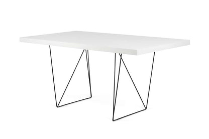 TEMAHOME - Multi 63 Table Top with Trestles in Pure White / Black Lacquered Steel - 9500613784 veiw 5
