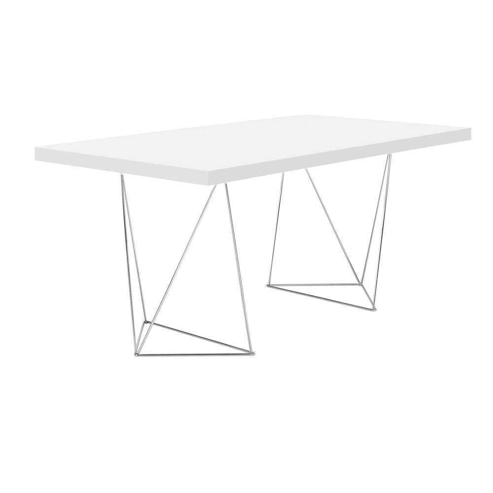 TEMAHOME - Multi 63in Table Top with Trestles in Pure White / Chrome - 9500611230 veiw 1
