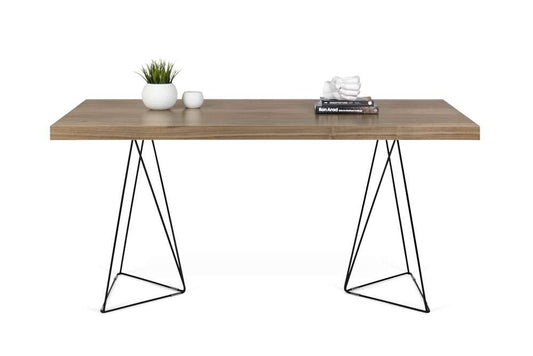 TEMAHOME - Multi 63 Table Top with Trestles in Walnut / Black Lacquered Steel - 9500613777 veiw 2