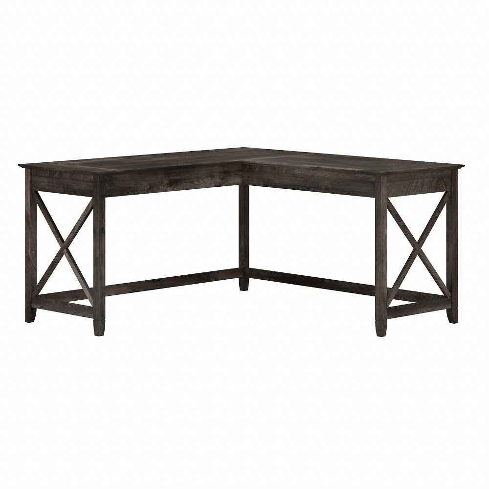 Bush Furniture - Key West 60W L Desk in Dark Gray Hickory - KWD160GH-03 veiw 1