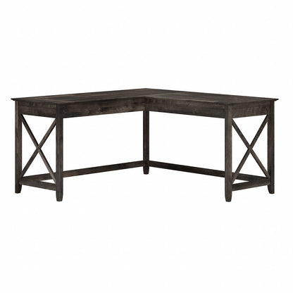 Bush Furniture - Key West 60W L Desk in Dark Gray Hickory - KWD160GH-03 veiw 1