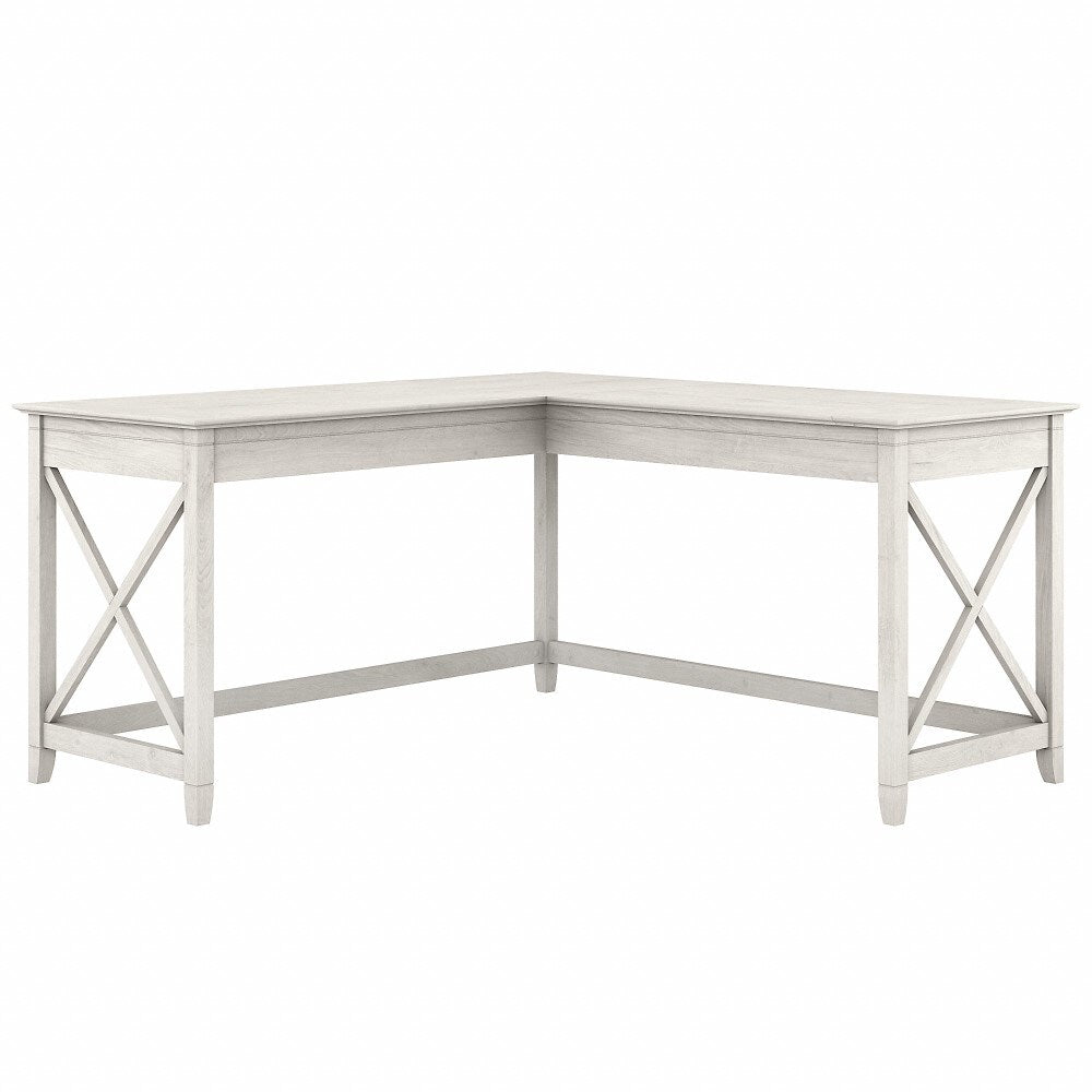 Bush Furniture - Key West 60W L Shaped Desk in Linen White Oak - KWD160LW-03 veiw 1