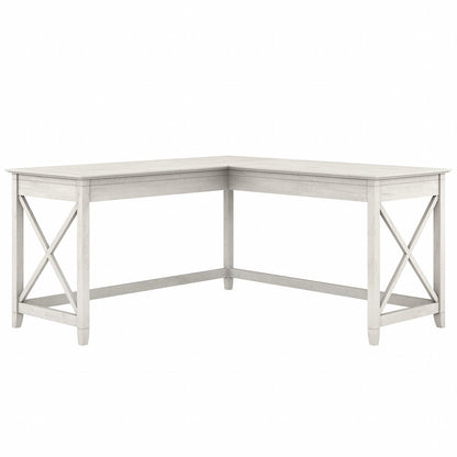 Bush Furniture - Key West 60W L Shaped Desk in Linen White Oak - KWD160LW-03 veiw 1