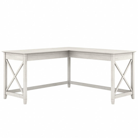 Bush Furniture - Key West 60W L Shaped Desk in Linen White Oak - KWD160LW-03 veiw 1
