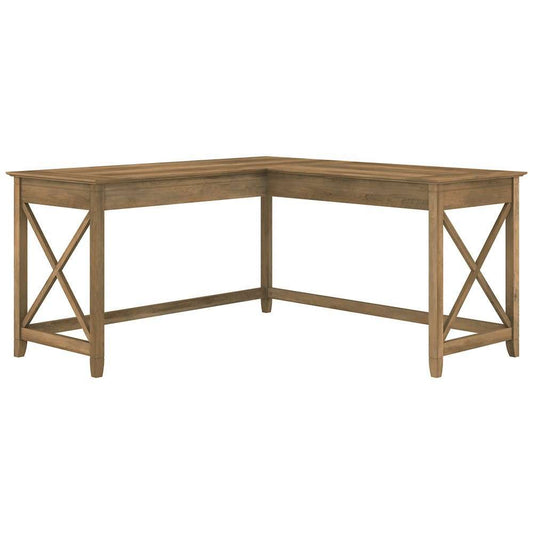 Bush Furniture - Key West 60W L Shaped Desk in Reclaimed Pine - KWD160RCP-03 veiw 1