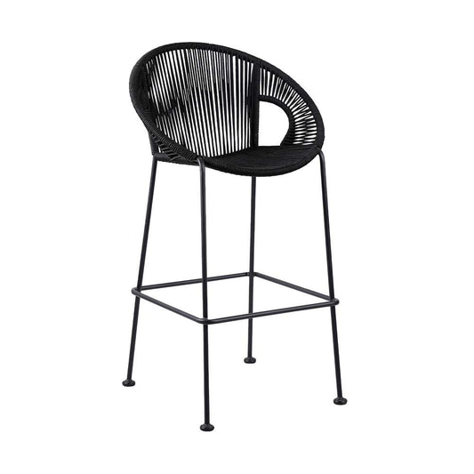 Armen Living - Acapulco 30in Indoor Outdoor Steel Bar Stool with Black Rope - LCACBABL30 veiw 1