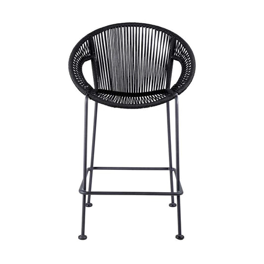 Armen Living - Acapulco 30in Indoor Outdoor Steel Bar Stool with Black Rope - LCACBABL30 veiw 2