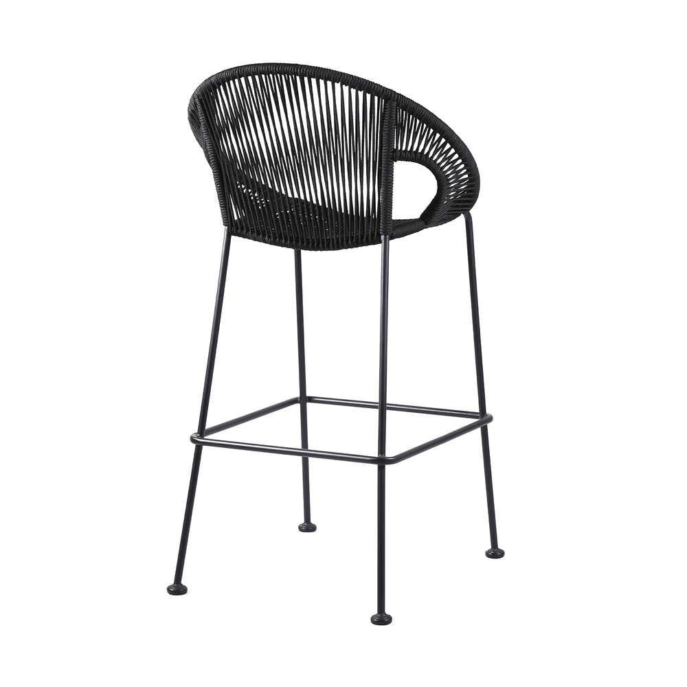 Armen Living - Acapulco 30in Indoor Outdoor Steel Bar Stool with Black Rope - LCACBABL30 veiw 3