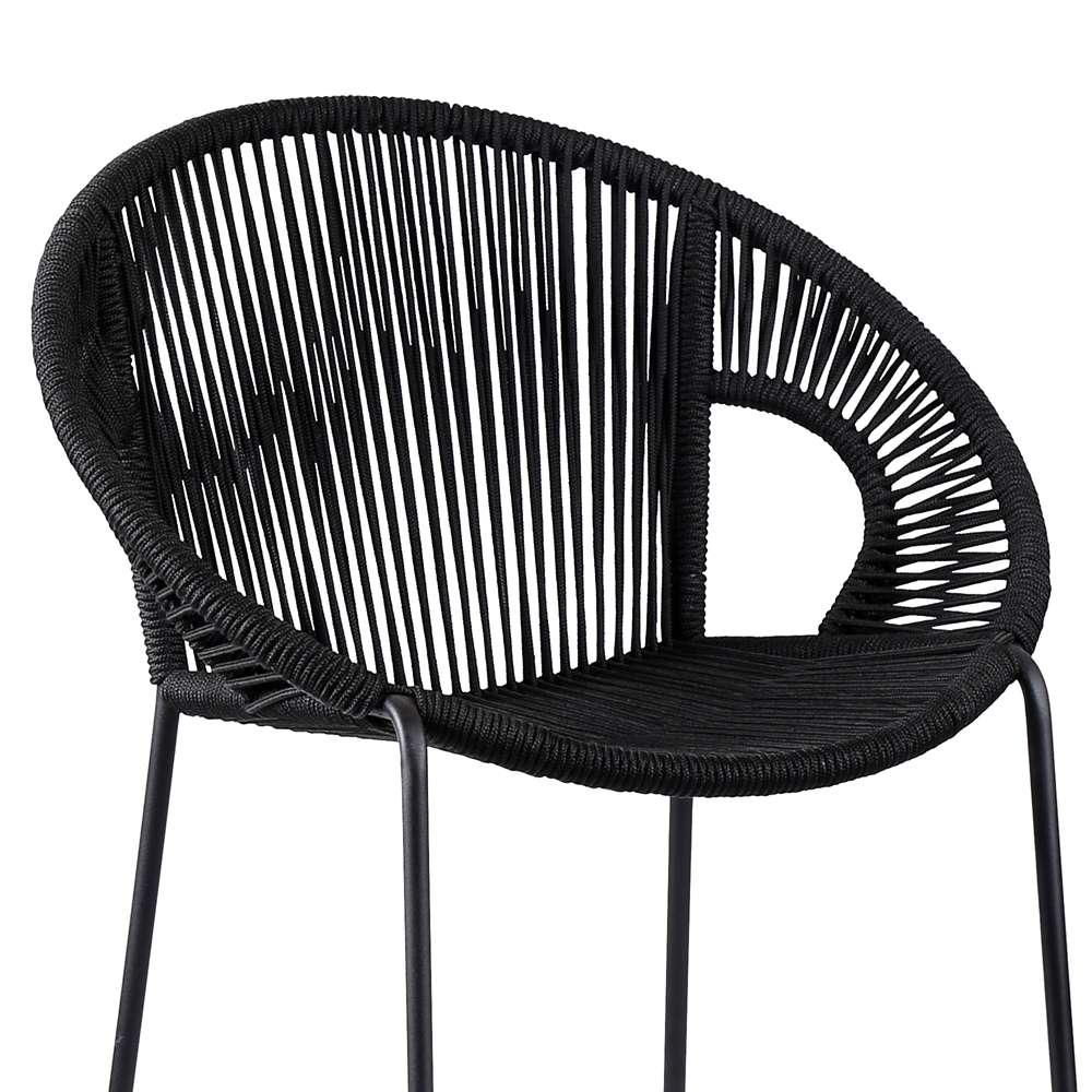 Armen Living - Acapulco 30in Indoor Outdoor Steel Bar Stool with Black Rope - LCACBABL30 veiw 4