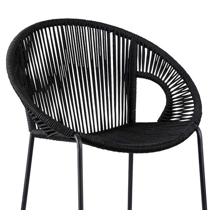 Armen Living - Acapulco 30in Indoor Outdoor Steel Bar Stool with Black Rope - LCACBABL30 veiw 4