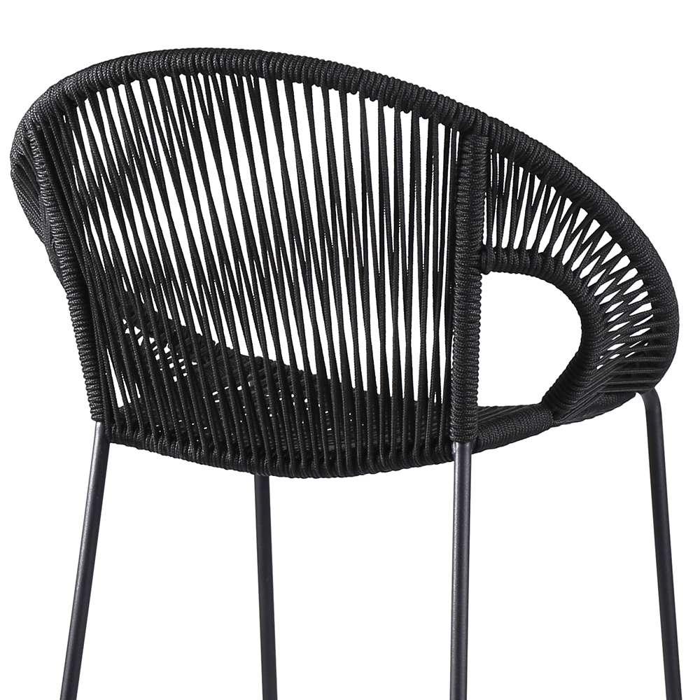 Armen Living - Acapulco 30in Indoor Outdoor Steel Bar Stool with Black Rope - LCACBABL30 veiw 5