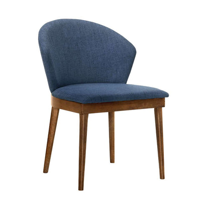Armen Living - Arcadia and Juno 48in Round Blue and Walnut Wood 5 Piece Dining Set - SETARDI5JNWABLU48 veiw 2