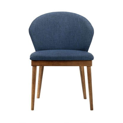 Armen Living - Arcadia and Juno 48in Round Blue and Walnut Wood 5 Piece Dining Set - SETARDI5JNWABLU48 veiw 3