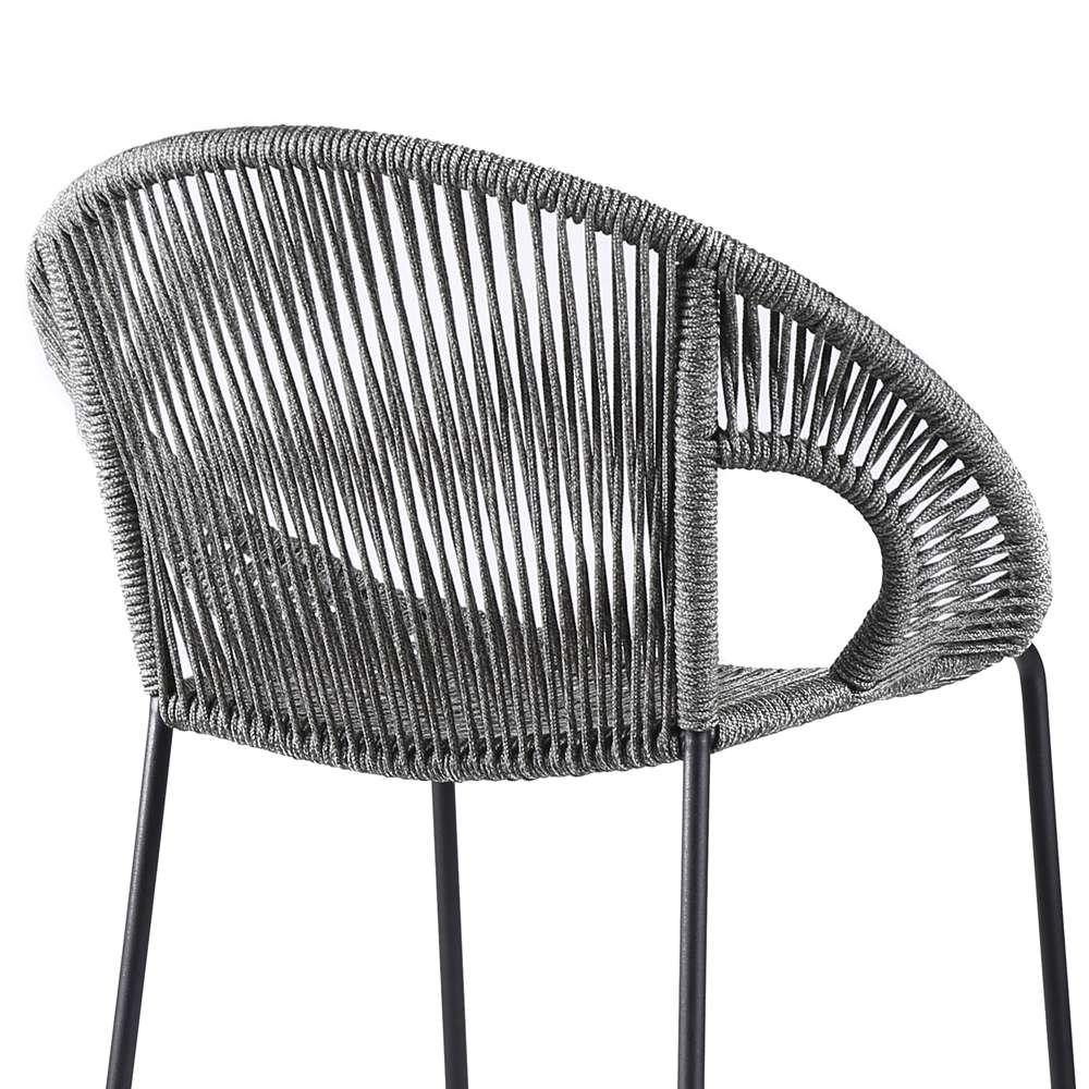 Armen Living - Acapulco 30in Indoor Outdoor Steel Bar Stool with Grey Rope - LCACBAGR30 veiw 5