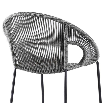 Armen Living - Acapulco 30in Indoor Outdoor Steel Bar Stool with Grey Rope - LCACBAGR30 veiw 5