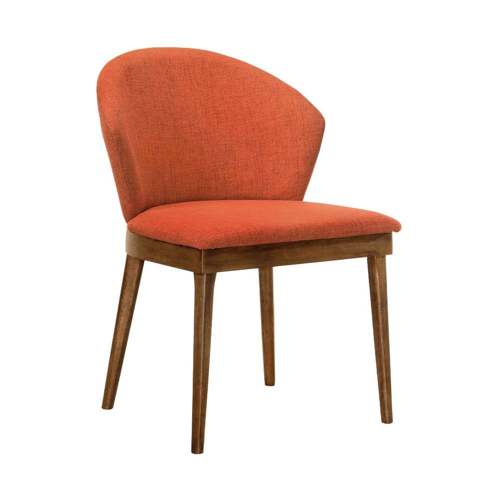 Armen Living - Arcadia and Juno 48in Round Orange and Walnut Wood 5 Piece Dining Set - SETARDI5JNWAOR48 veiw 2