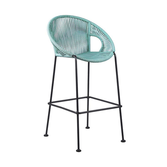 Armen Living - Acapulco 30in Indoor Outdoor Steel Bar Stool with Wasabi Rope - LCACBAWSB30 veiw 1