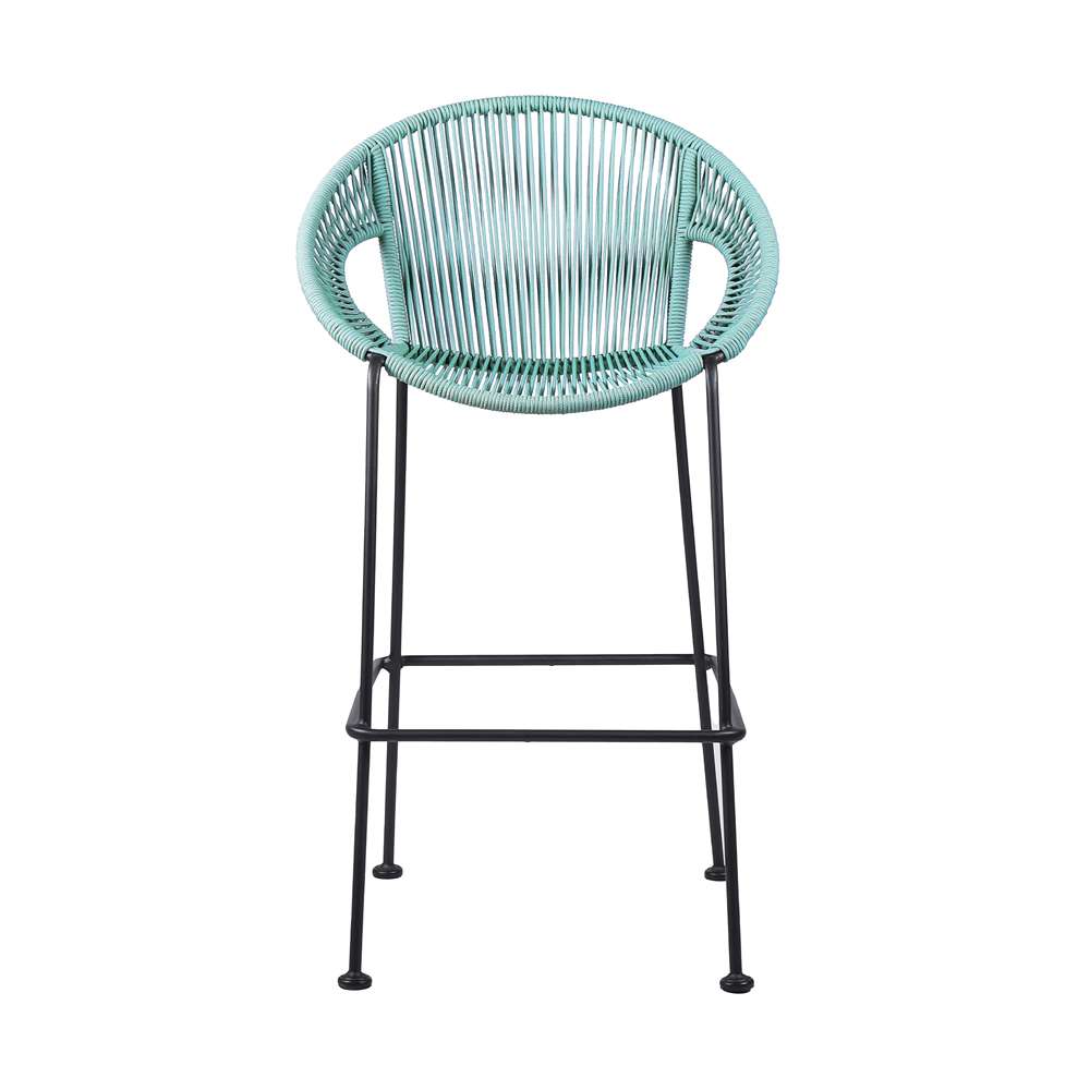 Armen Living - Acapulco 30in Indoor Outdoor Steel Bar Stool with Wasabi Rope - LCACBAWSB30 veiw 2