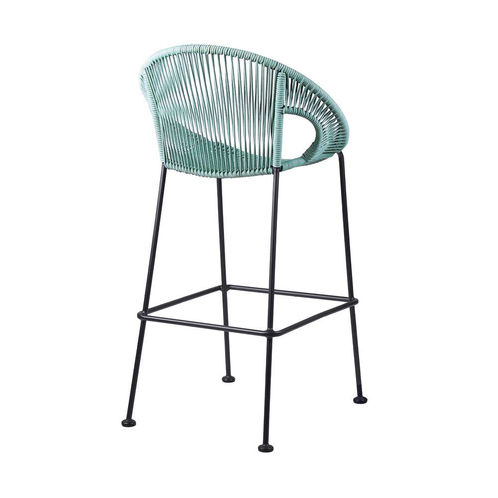 Armen Living - Acapulco 30in Indoor Outdoor Steel Bar Stool with Wasabi Rope - LCACBAWSB30 veiw 3