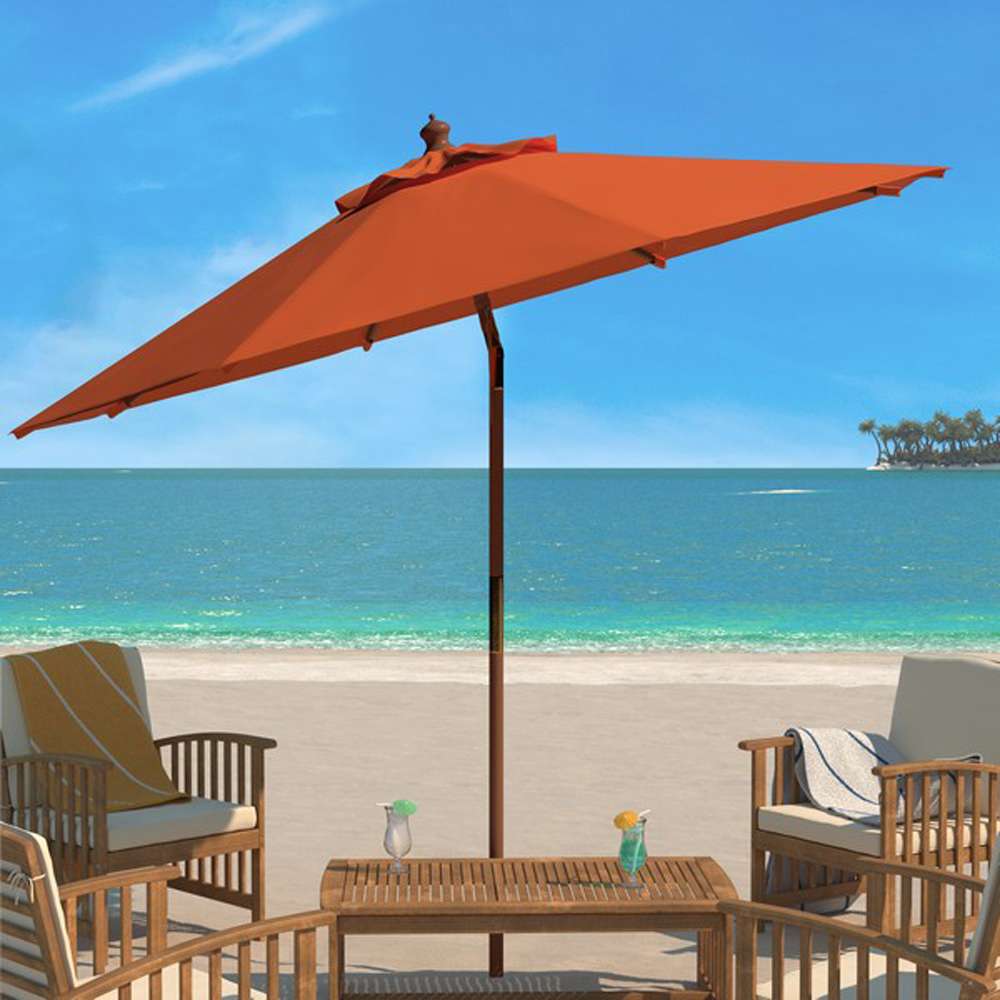 Safavieh - Bethany 9Ft Wooden Umbrella - Orange - PAT8009O veiw 2