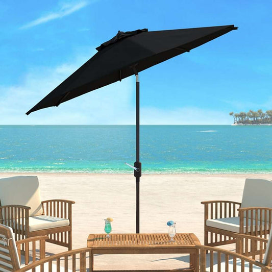 Safavieh - Ortega 9 Ft Crank Umbrella - Black - PAT8001D veiw 1