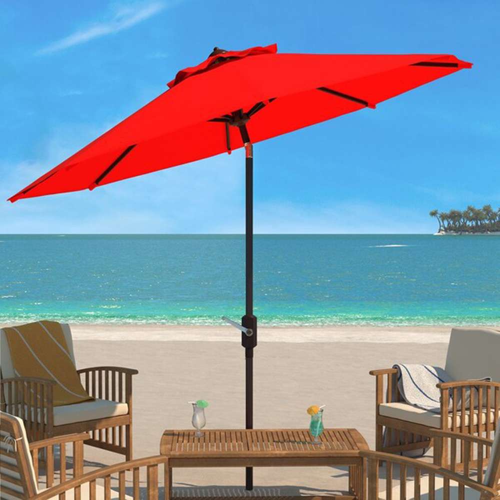 Safavieh - Ortega 9 Ft Crank Umbrella - Red - PAT8001R veiw 2