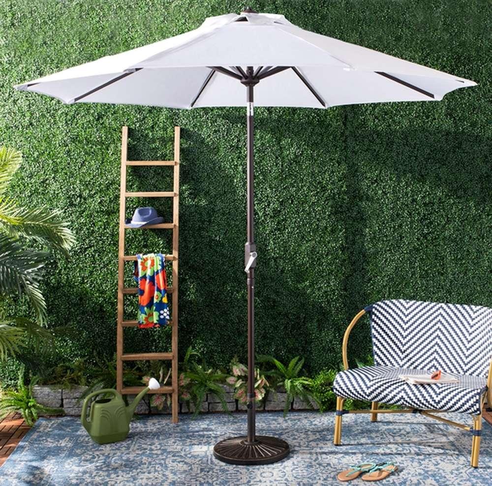 Safavieh - Ortega 9 Ft Crank Umbrella - White - PAT8001F veiw 2