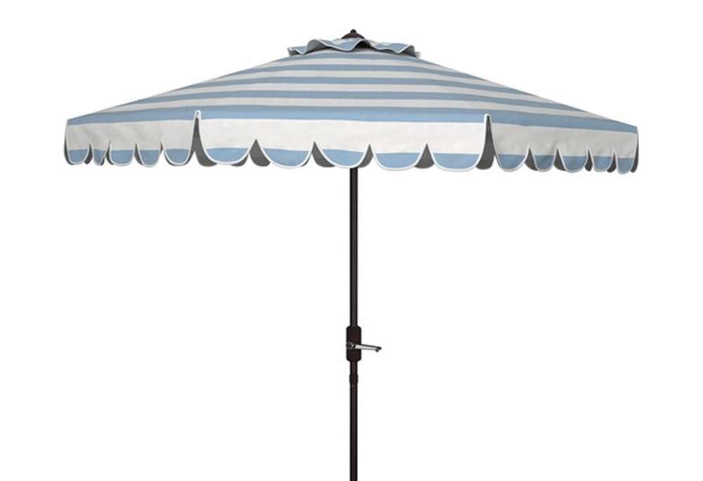 Safavieh - Ramona 9Ft Crank Umbrella - Baby Blue - White - PAT8011U veiw 1