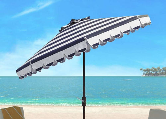 Safavieh - Ramona 9Ft Crank Umbrella - Navy - White - PAT8011C veiw 1