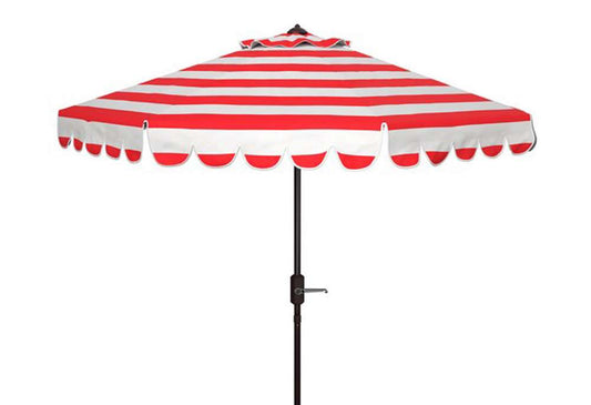 Safavieh - Ramona 9Ft Crank Umbrella - Red - White - PAT8011R veiw 1