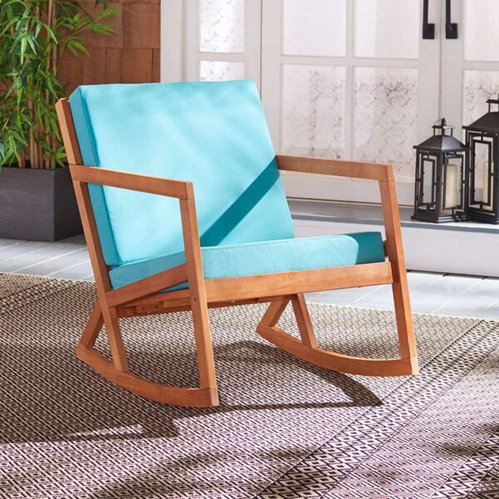 Safavieh - Vernon Rocking Chair - Natural - Aqua - PAT7013Q veiw 2