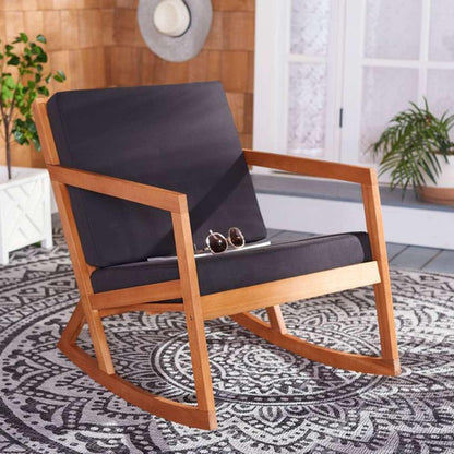 Safavieh - Vernon Rocking Chair - Natural - Black - PAT7013X veiw 2