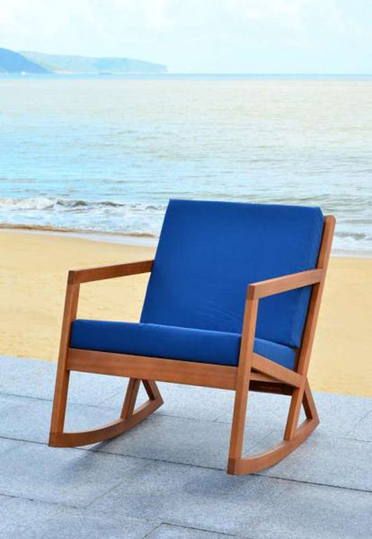 Safavieh - Vernon Rocking Chair - Natural - Navy - PAT7013C veiw 2