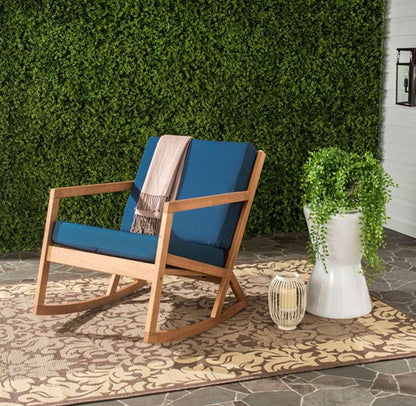 Safavieh - Vernon Rocking Chair - Natural - Navy - PAT7013C veiw 3