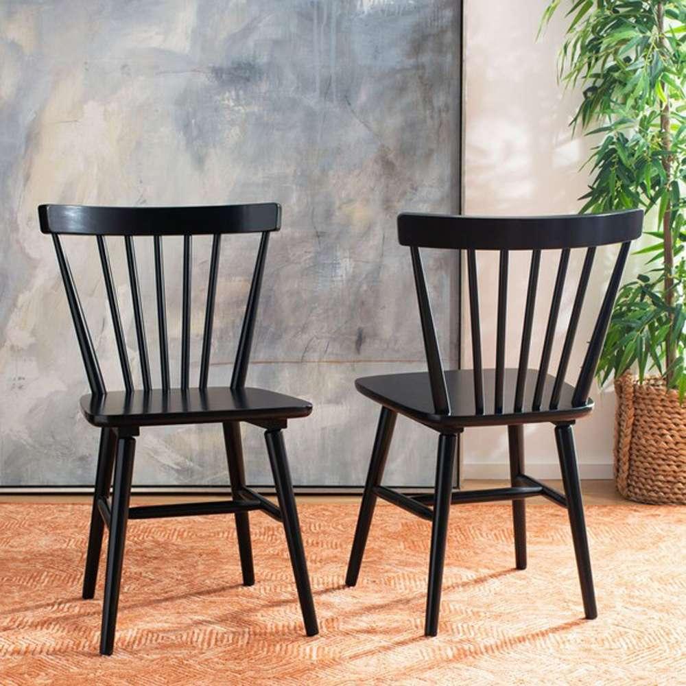 Safavieh - Winona Spindle Dining Chair - Black  (Set of 2) - DCH8500A-SET2 veiw 2