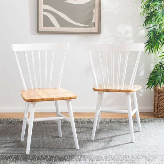 Safavieh - Winona Spindle Dining Chair - White - Natural  (Set of 2) - DCH8500F-SET2 veiw 2