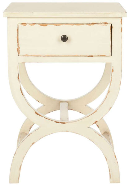 Safavieh - Maxine Accent Table W Storage Drw - Distressed Vanilla - AMH6608D veiw 1