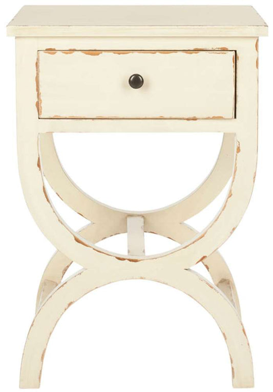 Safavieh - Maxine Accent Table W Storage Drw - Distressed Vanilla - AMH6608D veiw 1