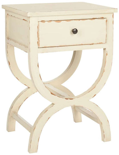 Safavieh - Maxine Accent Table W Storage Drw - Distressed Vanilla - AMH6608D veiw 2