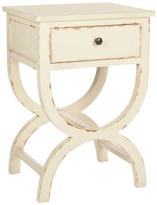 Safavieh - Maxine Accent Table W Storage Drw - Distressed Vanilla - AMH6608D veiw 2