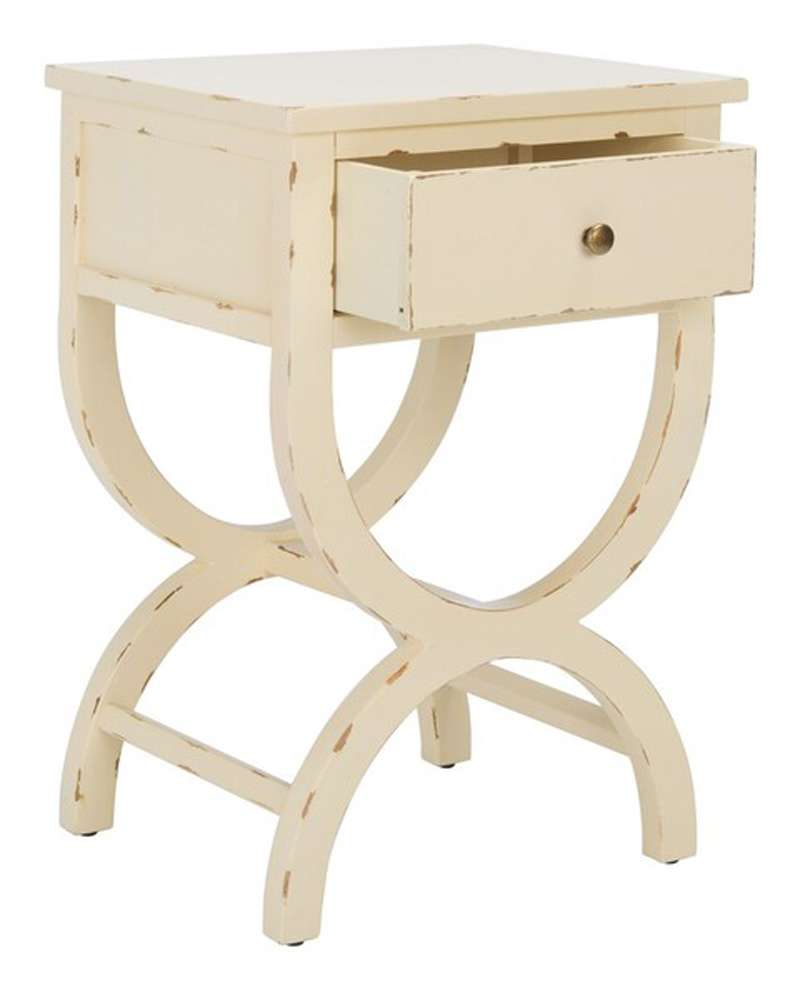 Safavieh - Maxine Accent Table W Storage Drw - Distressed Vanilla - AMH6608D veiw 3