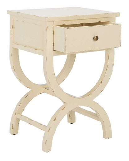 Safavieh - Maxine Accent Table W Storage Drw - Distressed Vanilla - AMH6608D veiw 3
