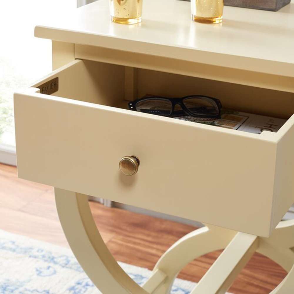 Safavieh - Maxine Accent Table W Storage Drw - Vanilla - AMH6608E veiw 2