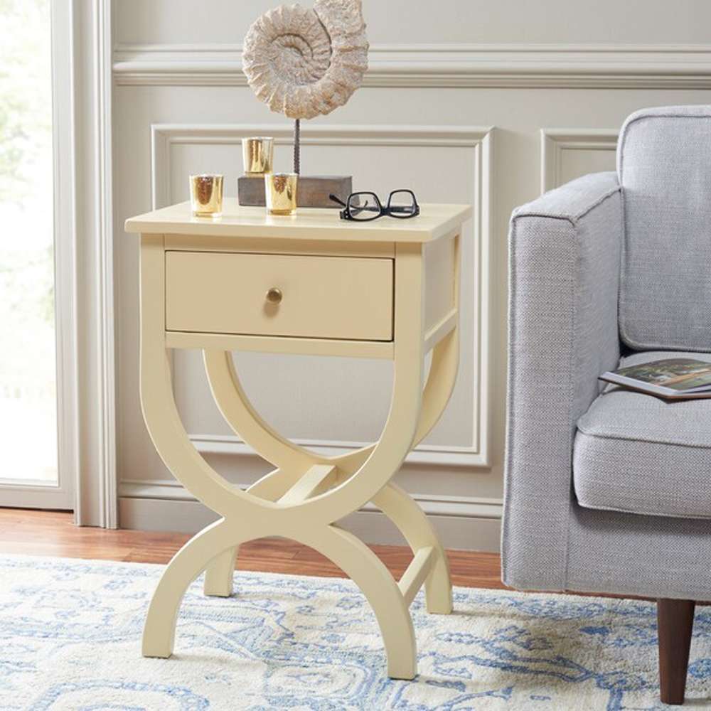 Safavieh - Maxine Accent Table W Storage Drw - Vanilla - AMH6608E veiw 3