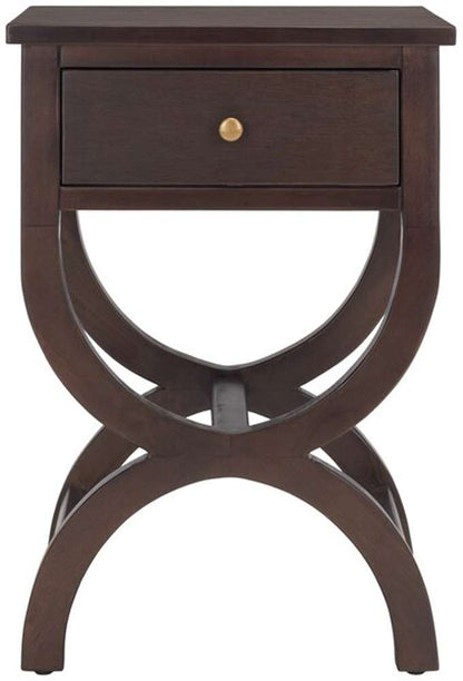 Safavieh - Maxine Accent Table W Storage Drw - Walnut - AMH6608F veiw 1