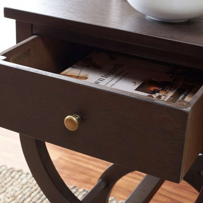 Safavieh - Maxine Accent Table W Storage Drw - Walnut - AMH6608F veiw 2